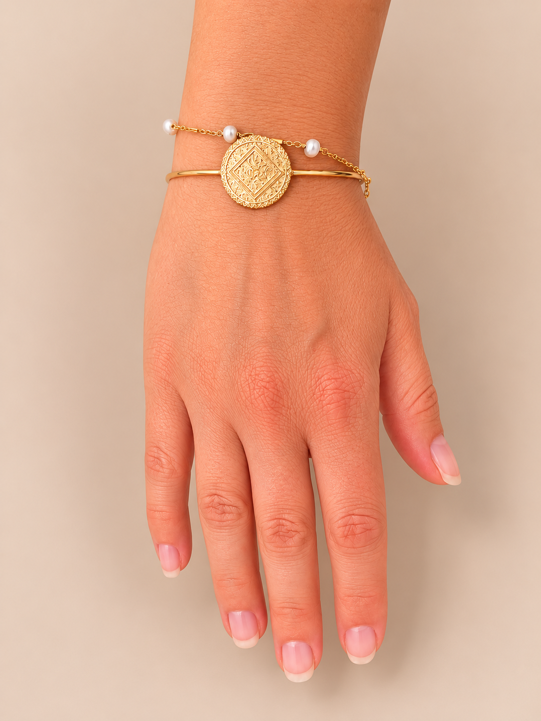 Gold Bangle Bracelet – Boho Minimalist Style - Image 3