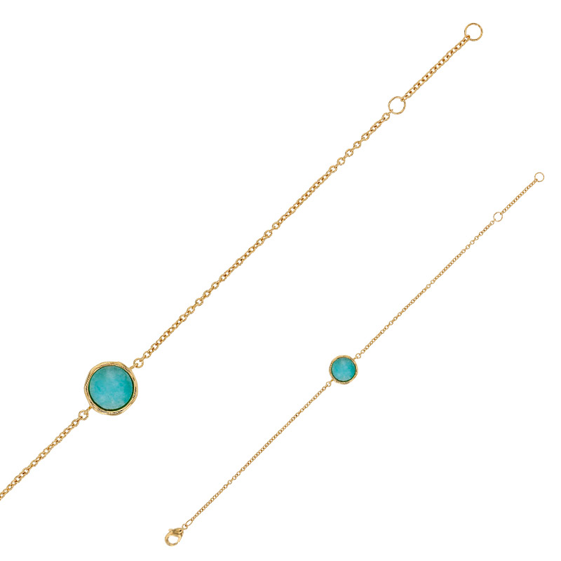 Amazonite Gold Bracelet
